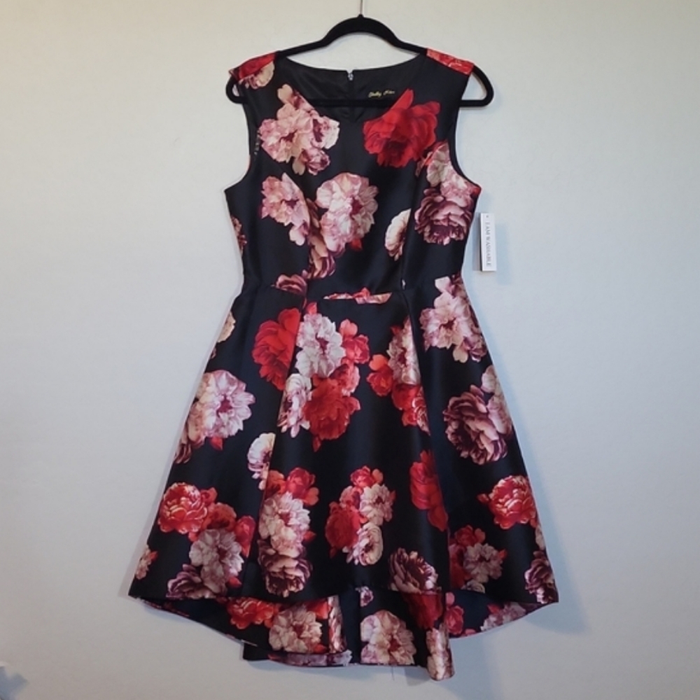 Shelby Nites Slight High Low Dress Ruffling at Back Washable Cocktail Floral 8